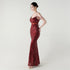 Graceful Sequin Embellished Mesh Mermaid Maxi Dress